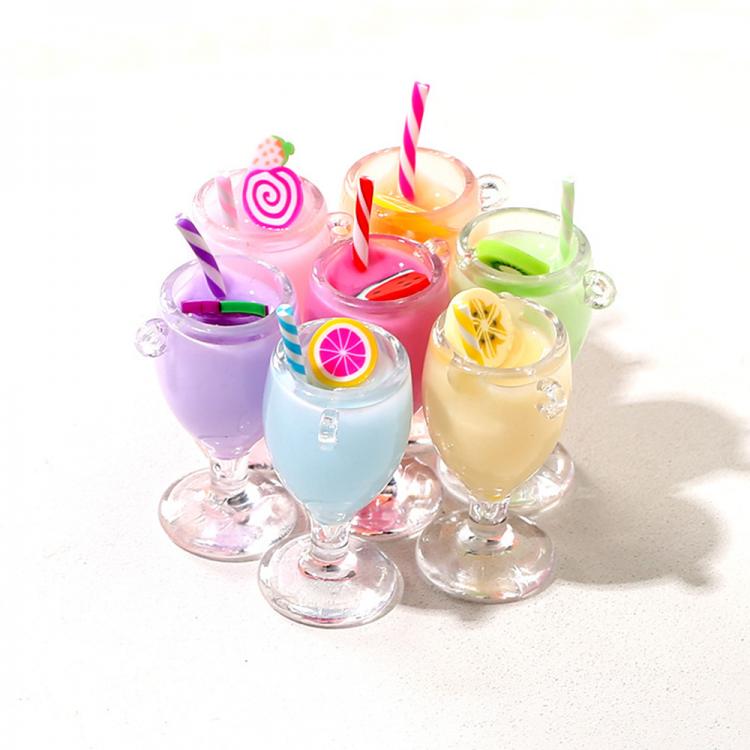 all in one place תכשיטי אופנה Yamily 5pcs/Resin Summer 3D Goblet Charm DIY Simulation Fruit Drink Cup Pendants Jewelry For Keychain Bracelet Necklace Earrings
