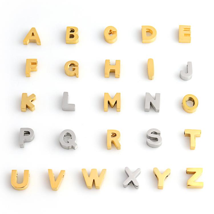 all in one place תכשיטי אופנה 5PCS stainless steel letters charms for jewelry making beads Bracelet necklace High Polished LETTER PENDANT Supplies for jewelry