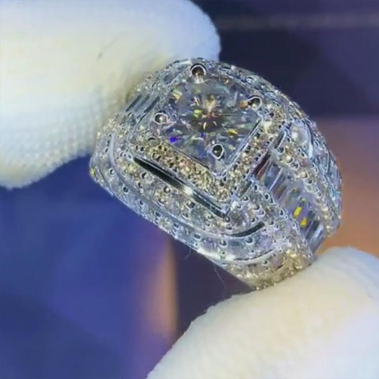all in one place תכשיטי גברים Huitan Full Cubic Zirconia Bling Wedding Rings for Men AAA White CZ Luxury Male Party Finger Rings Love Gift Statement Jewelry