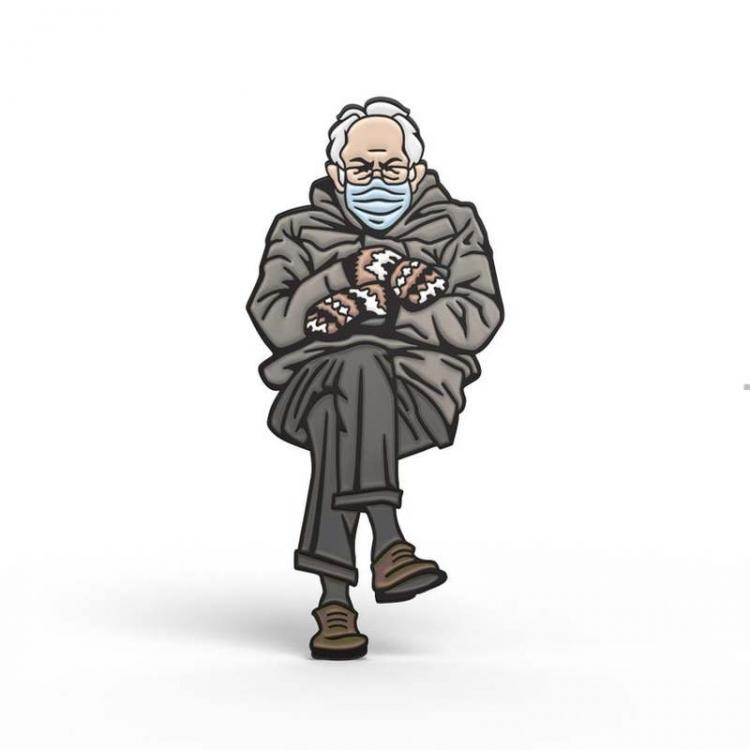 all in one place תכשיטי גברים Bernie Sanders Sitting Enamel Pin and Sticker Set Lapel Pins Badge Brooch Jewelry Accessory