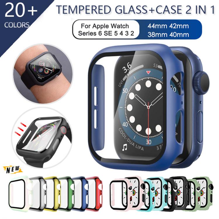 all in one place שעונים Tempered Glass Screen Protector+cover for Apple watch case 44mm 40mm series SE 6 5 4 3 Cover slim for iWatch 6 5 frame 38mm 42mm