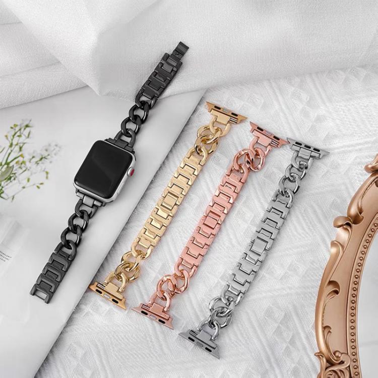 all in one place שעונים For Apple watch 6 38mm42mm44mm40mm small fragrance fashion metal strap iWatch 5/4/3/2/SE girls metal single row chain strap