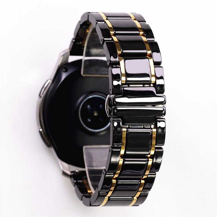 all in one place שעונים 20 22 24mm luxury ceramic and stainless steel black white strap for Samsung s2 3 4 Huawei GT watch strap bracelet wristband belt