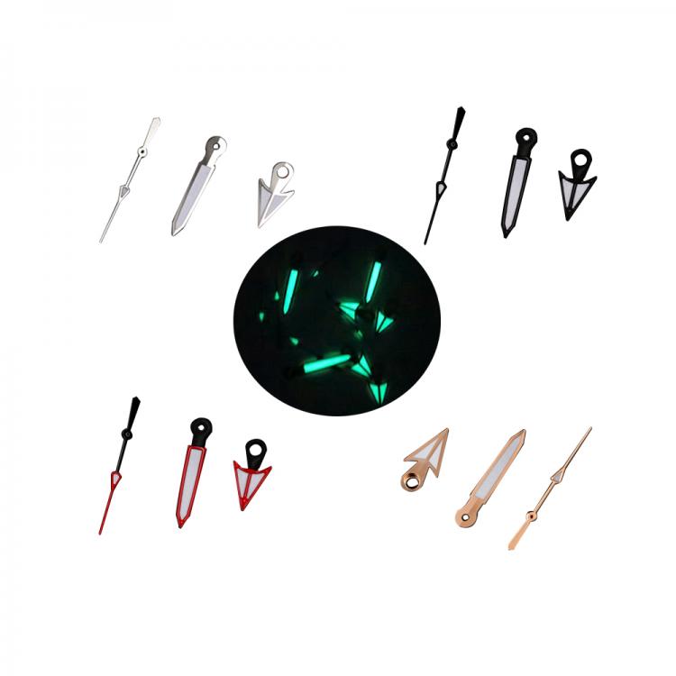 all in one place שעונים Modified Watch Parts Silver Red Black Gold Super Green Luminous Watch Hands For Seiko SKX007 NH35A/36 Movement Dive Watch
