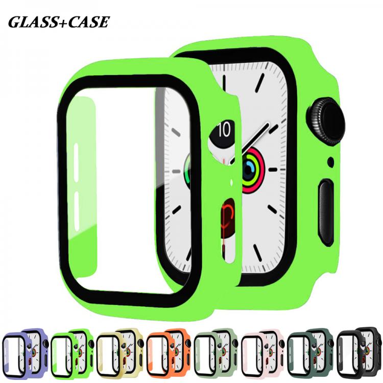 all in one place שעונים Glass+Cover For Apple Watch Case 44mm 40mm 42mm 38mm iWatch series 5 4 3 6 se bumper+Screen Protector apple watch Accessories