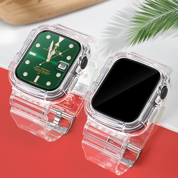 all in one place שעונים Clear Band for Apple Watch 44mm 42mm 40mm 38mm Case, Women Cute Girl Crystal Jelly Protective  for iWatch 6 5 4 3 2 1