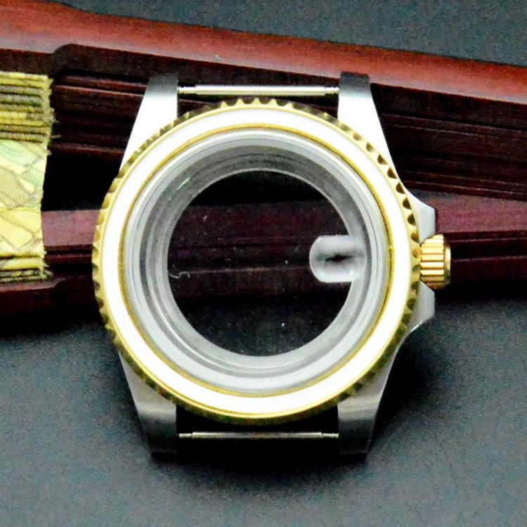 all in one place שעונים Golden Watch Case For Seiko NH35/NH36 Movement 40mm Men's Diver Watch Accessories Stainless Steel Case Watch Modified Shell
