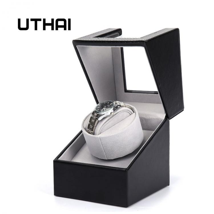 all in one place שעונים UTHAI U01 Black Mechanical Watch Winding Box Motor Shaker Watch Winder Holder Display Jewelry Storage Organizer