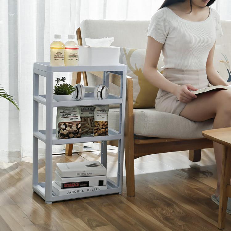 all in one place ציוד היקפי 3/4 Layers Multi-use Storage Shelf Simple Floor Standing Storage Rack Living Room Bathroom Kitchen Rack Bookshelf Display Stand Co