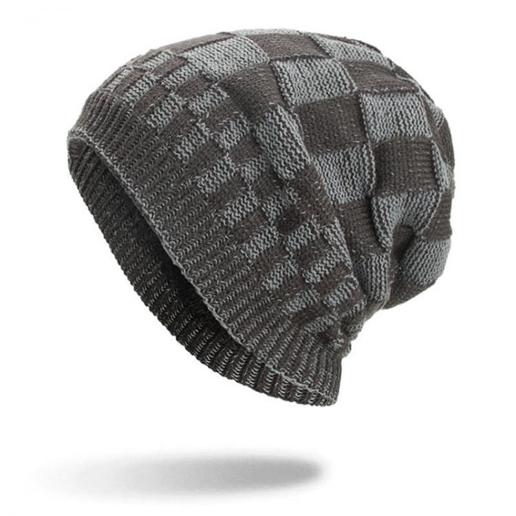 all in one place בגדי גברים Men Women Winter Warm Coral Fleece Thicken Beanie Caps Outdoor Double Layers Knitted Hat