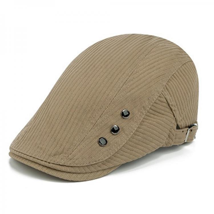 all in one place בגדי גברים Men Cotton Button Double-Sided Adjustable Painter Beret Hat Newsboy Flat Caps