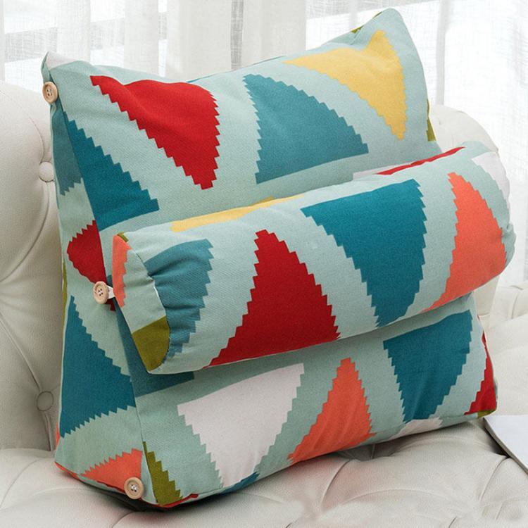 all in one place ציוד היקפי Pillow Triangle Cushion Plain Large Pillow Cotton Linen Backrest Tournure For Office Chair Home