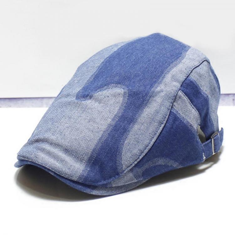 all in one place בגדי נשים Unisex Denim Short Brim Distressed Blue Sunshade Peaked Cap Beret Hat