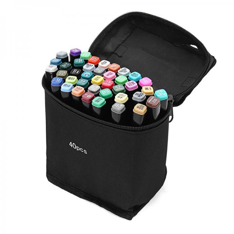 all in one place ציוד היקפי 40 Colors Art Marker Double Head Sketch Alcohol Marker Pen Set Watercolor Brush Pen Liners Drawing