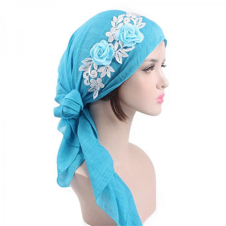 all in one place בגדי נשים Women Cotton Muslim Turban Cap Thin Elastic Chemo Scarf Hat Flower Beanies Cap