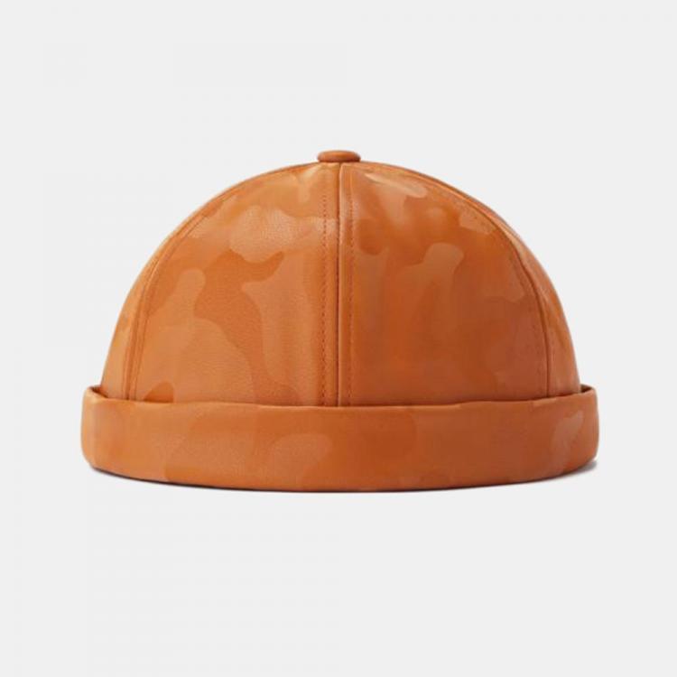 all in one place בגדי נשים Unisex Street Camo Leather Hip Hop Landlord Hat Retro Brimless Hats