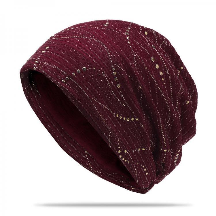 all in one place בגדי נשים Women Ethnic Cotton Breathable Beanie Cap Fashion Print Brimless Cap