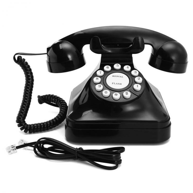 all in one place ציוד היקפי Vintage Retro Antique Phone Wired Corded Landline Telephone Home Desk Decoration Black