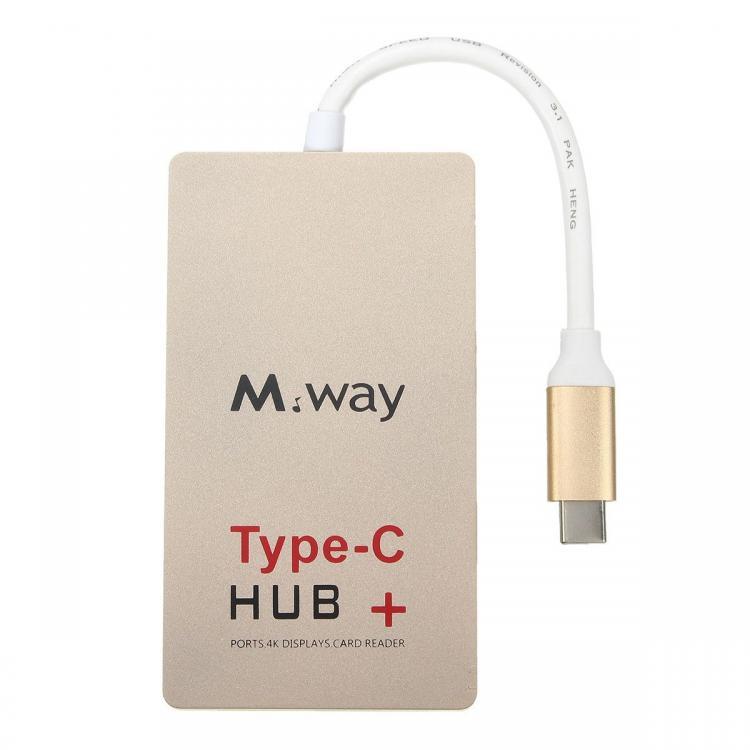 all in one place ציוד היקפי M.Way USB 3.1 Type-C to 4k HDMI USB 3.0 HUB USB-C Charger SD Card Reader Adapter