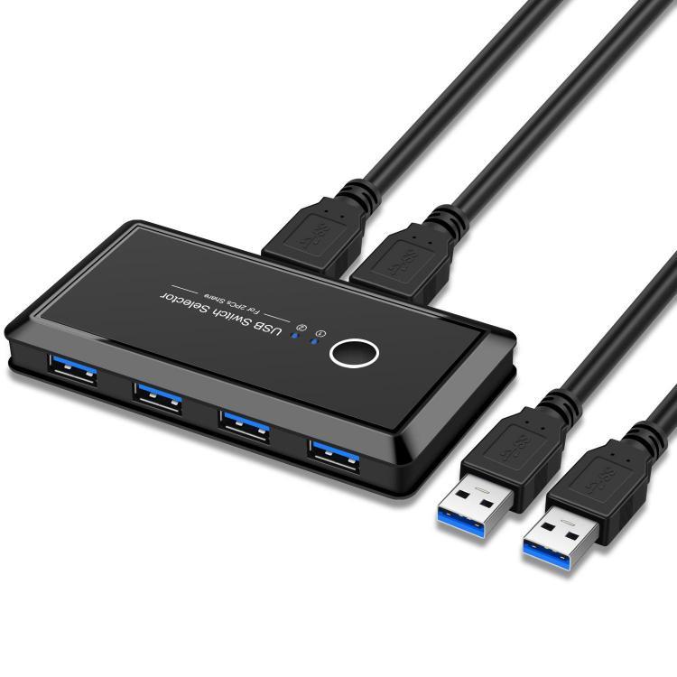 all in one place ציוד היקפי USB3.0  4 out 2 input Switcher Adapter 2 PCs Share 4 USB Devices Converter for Mac