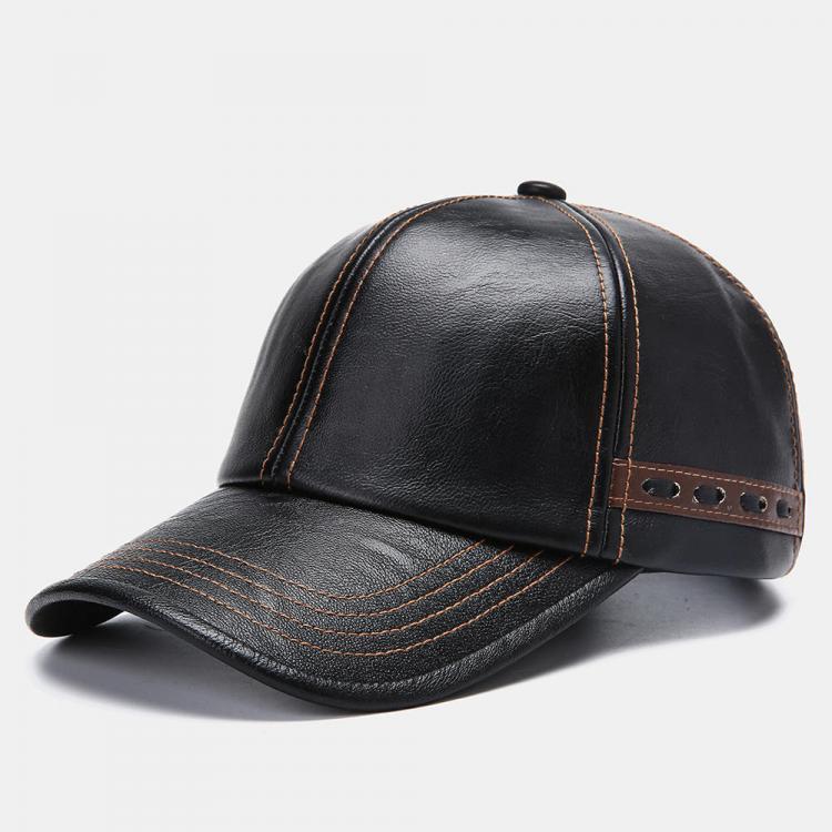all in one place בגדי נשים Men Artificial Leather Vintage Baseball Cap Personality With Woven Hat