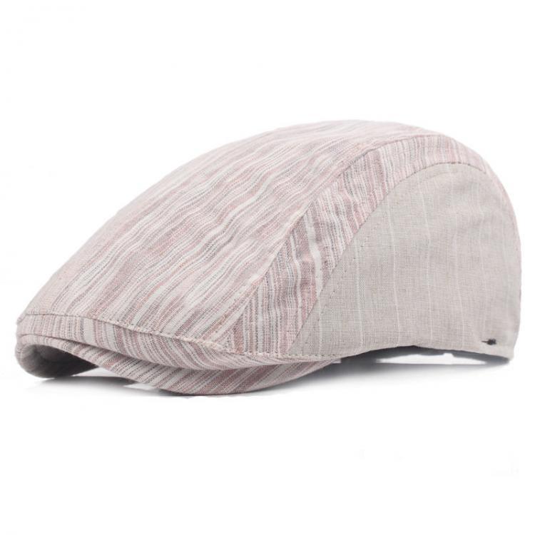 all in one place בגדי נשים Mens Women Cotton Beret Hat Stripe Buckle Adjustable Paper Boy Newsboy Cabbie Golf Gentleman Cap