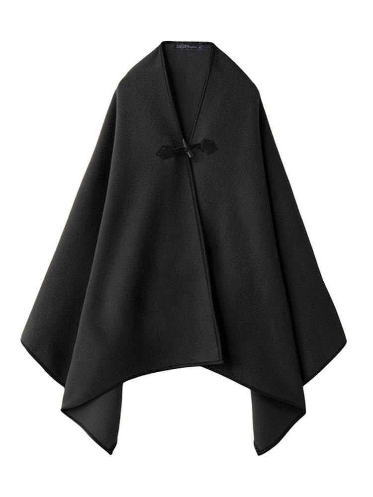 all in one place בגדי נשים Casual Women Pure Color Loose One Button Cloak Coats