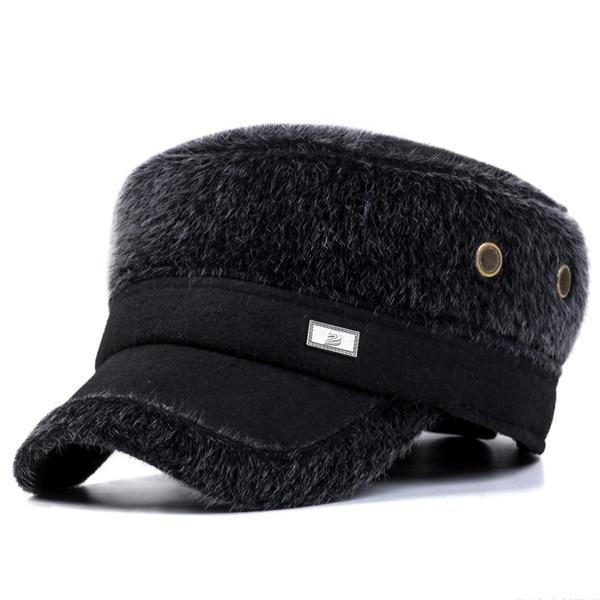 all in one place בגדי נשים Unisex Imitation Mink Fur Earflap Ear Muffs Baseball Cap Adjustable Faux Fur Outdoor Military Hat