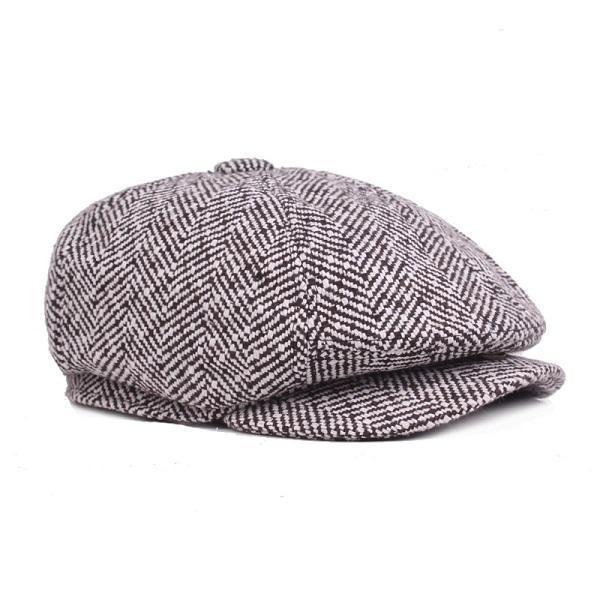 all in one place בגדי נשים Mens Unisex Vintage Cotton Octagonal Cap Winter Stripe Gentleman Newsboy Beret Hat