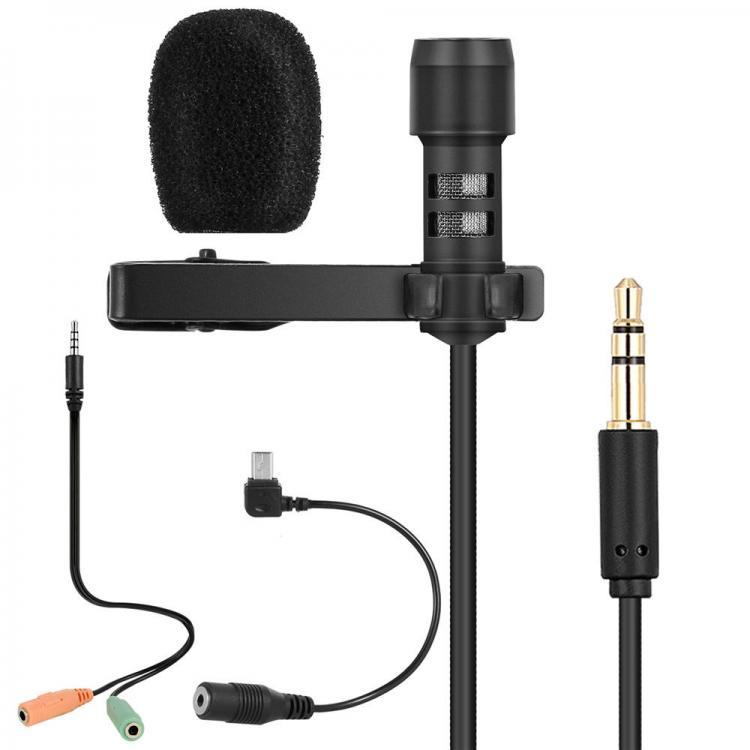 all in one place ציוד היקפי Yanmai R955 Lavalier Omnidirectional Double Condenser Microphone Clip-on Lapel Condenser Microphone For Gopro Camera Phones