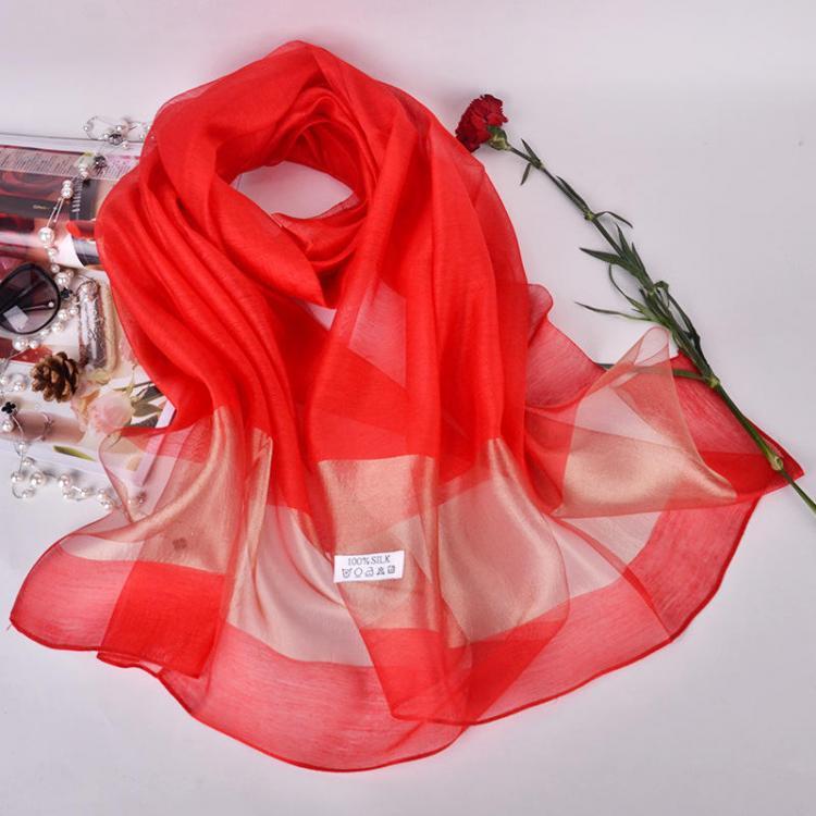 all in one place בגדי נשים Women Soft Silk Satin Scarves Solid Color Long Sunscreen Beach Towel Shawl