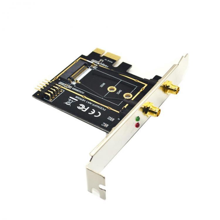 all in one place ציוד היקפי ITHOO PCENGFF-NA1 PCI-E 1X to KEY A-E PCI-E Expansion Card 6Gbps bluetooth Network Card Adapter with 2 * Antenna for Desktop Compu
