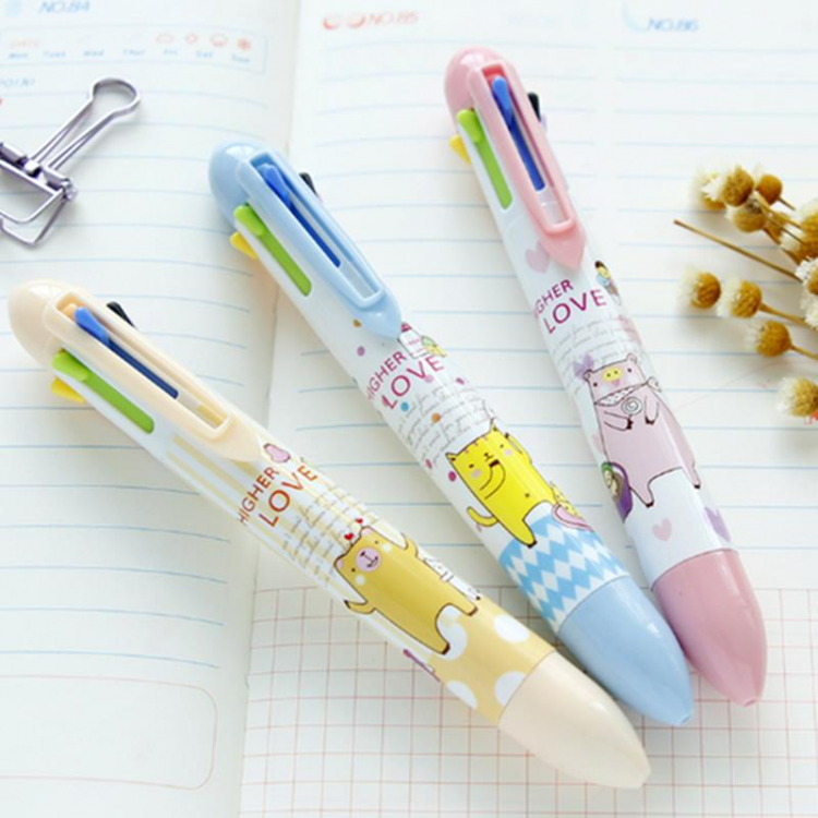 all in one place ציוד היקפי 1Pcs 7 Colors Pressed Ballpoint Pen 0.5mm Multicolor Ballpoint Pen Multifunction School Supplies
