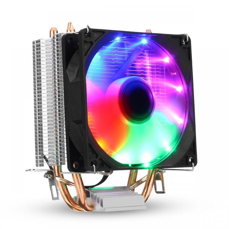 all in one place ציוד היקפי 3Pin DC 12V Colorful Backlight 90mm CPU Cooling Fan PC Heatsink for Intel/AMD For PC Computer Case