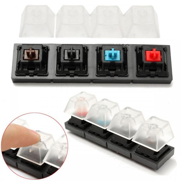 all in one place ציוד היקפי 4 Clear caps and 4 Cherry MX Switch Keycap Sampler Tester Kit