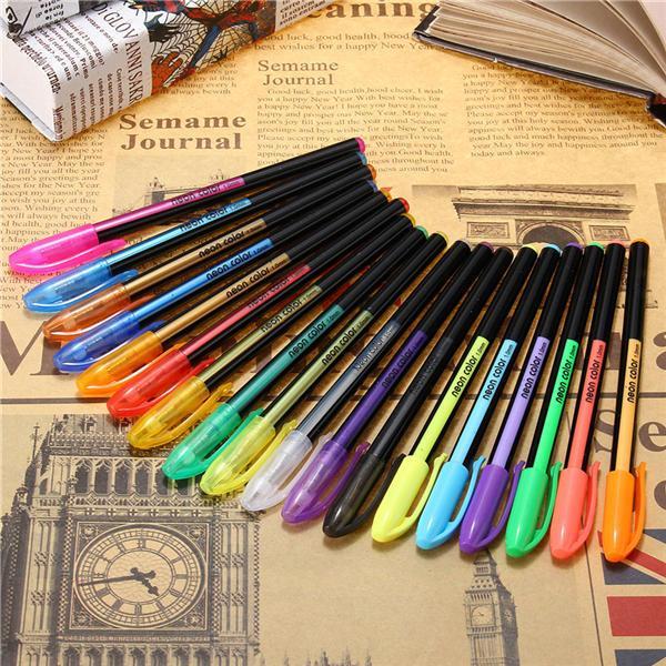 all in one place ציוד היקפי 18 Pcs Color Gel Pen Set Adult Coloring Book Ink Pens Drawing Painting Craft Art