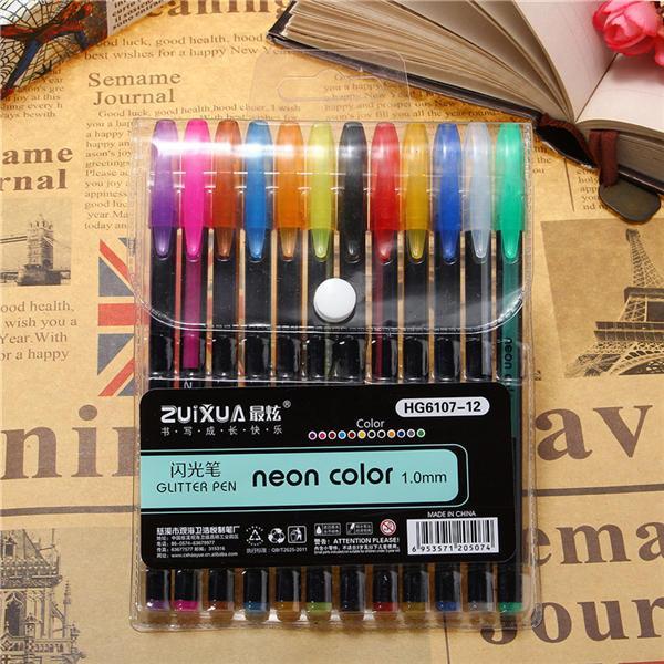all in one place ציוד היקפי 12 Pcs Color Gel Pen Set Adult Coloring Book Ink Pens Drawing Painting Craft Art