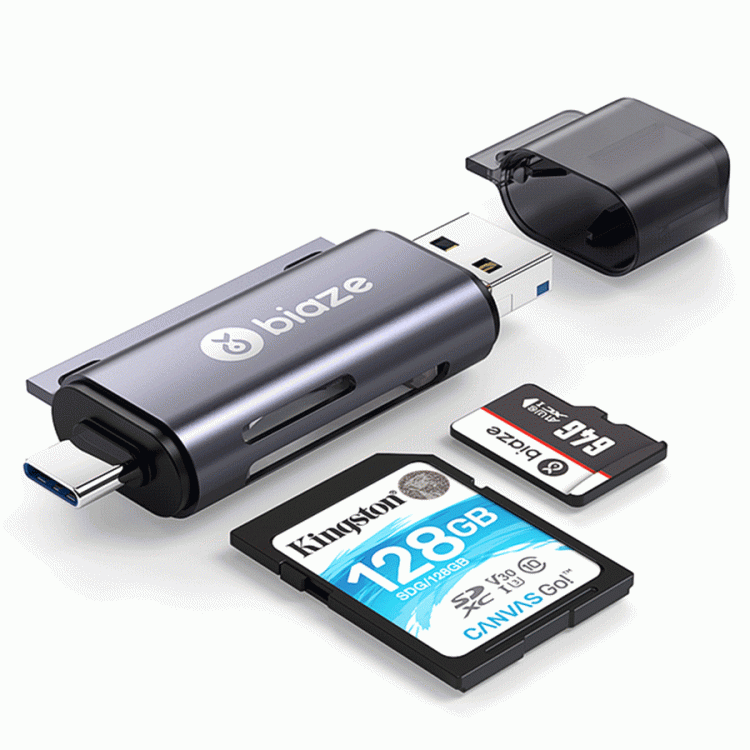 all in one place ציוד היקפי Biaze Type-C Card Reader USB 2.0 TF Card SD Card OTG Multifunction Memory Card Adapter for PC Laptop