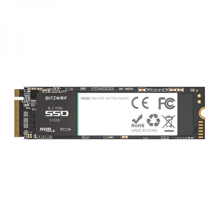 all in one place ציוד היקפי BlitzWolf&reg;BW-NV3 PCIe Gen3*4 NVMe1.3 SSD 512GB M.2-2280 M-Key Internal Solid State Drive 512G Hard Drive Hard Disk for Lap