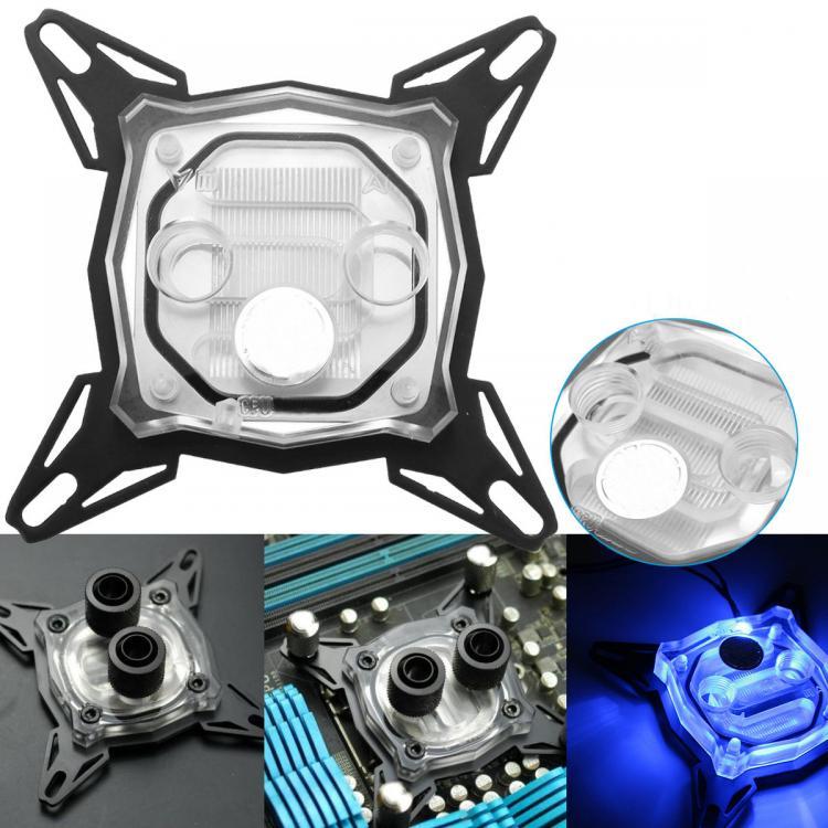 all in one place ציוד היקפי S SKYEE 9cmx9cmx2cm LED CPU Water Block Waterblock for INTEL Cooling