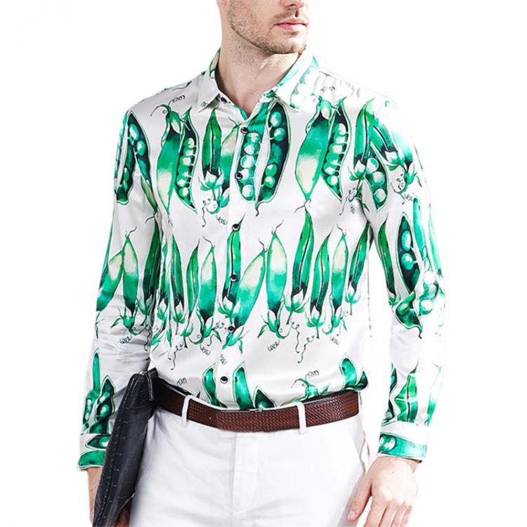 all in one place בגדי נשים Mens Stain Silk Floral Shirts Long Sleeve Casual Dress Party Button Down Tops Tee