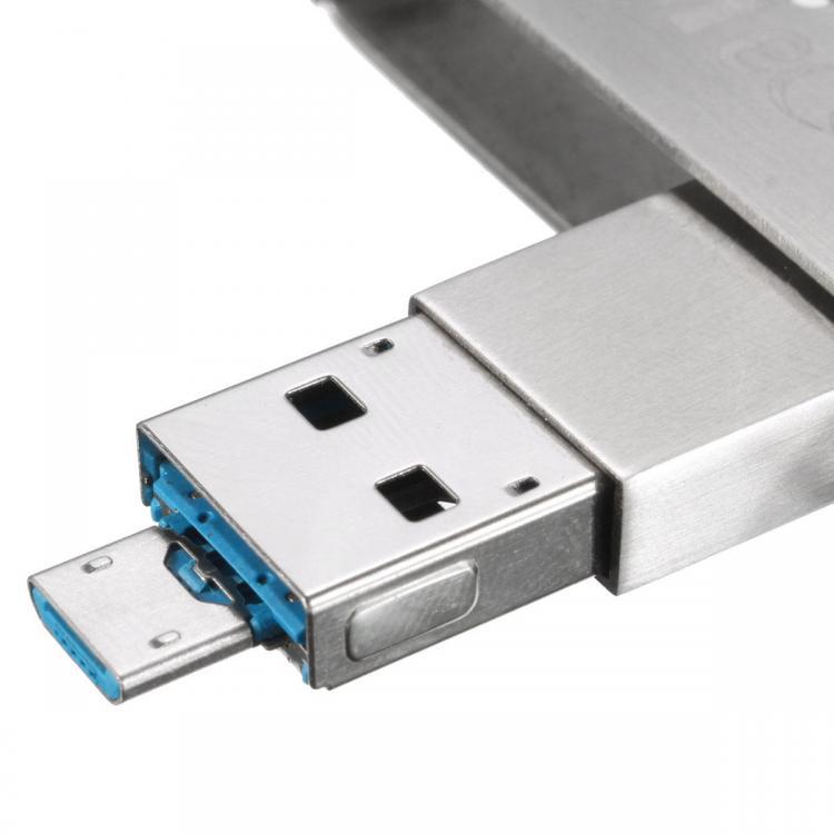 all in one place ציוד היקפי Meco 8/16/32/64GB 2 in One Mirco USB2.0 OTG Flash Drive U Disk With Key Ring