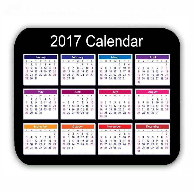 all in one place ציוד היקפי Calendar 2017 Mouse Mat Black Anti-Slip Computer PC Desktop Gaming Mouse Pad