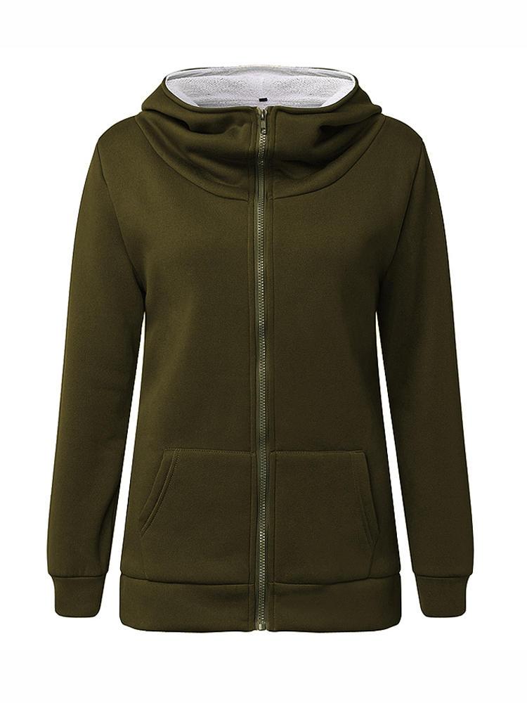 all in one place בגדי נשים S-4XL Women Fleece Hoodie Outwear Thicken Coat