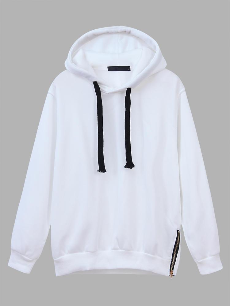 all in one place בגדי נשים Casual Women Drawstring Long Sleeve Zipper Hem Hoodies