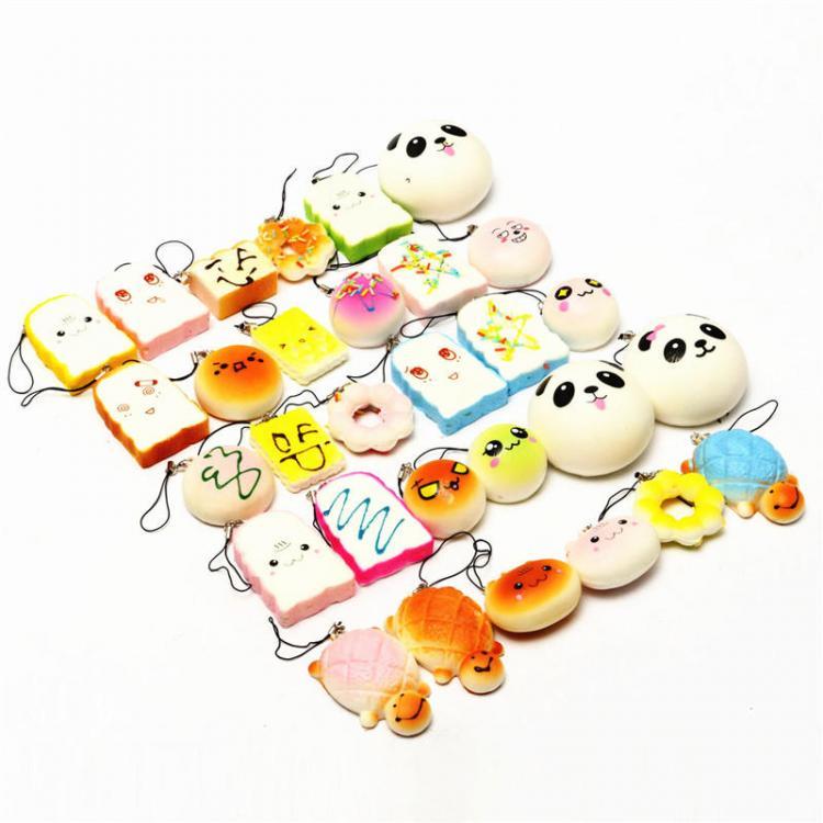 all in one place צעצועים, תחביבים ופנאי Banggood Kawaii 10Pcs Exquisite Squishy Random Charm Soft Panda/Bread/Cake/Buns Phone Straps Toys Decor